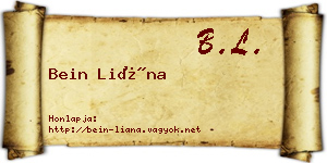 Bein Liána névjegykártya